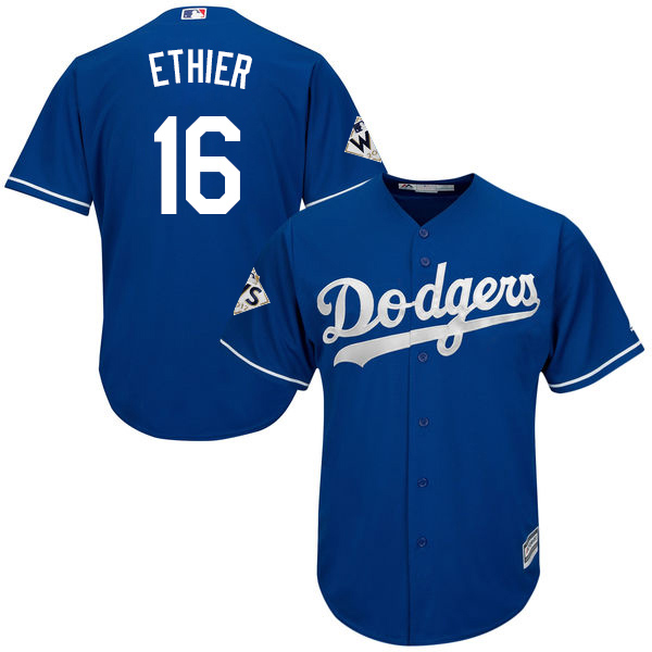 Dodgers #16 Andre Ethier Blue New Cool Base World Series Bound Stitched MLB Jersey